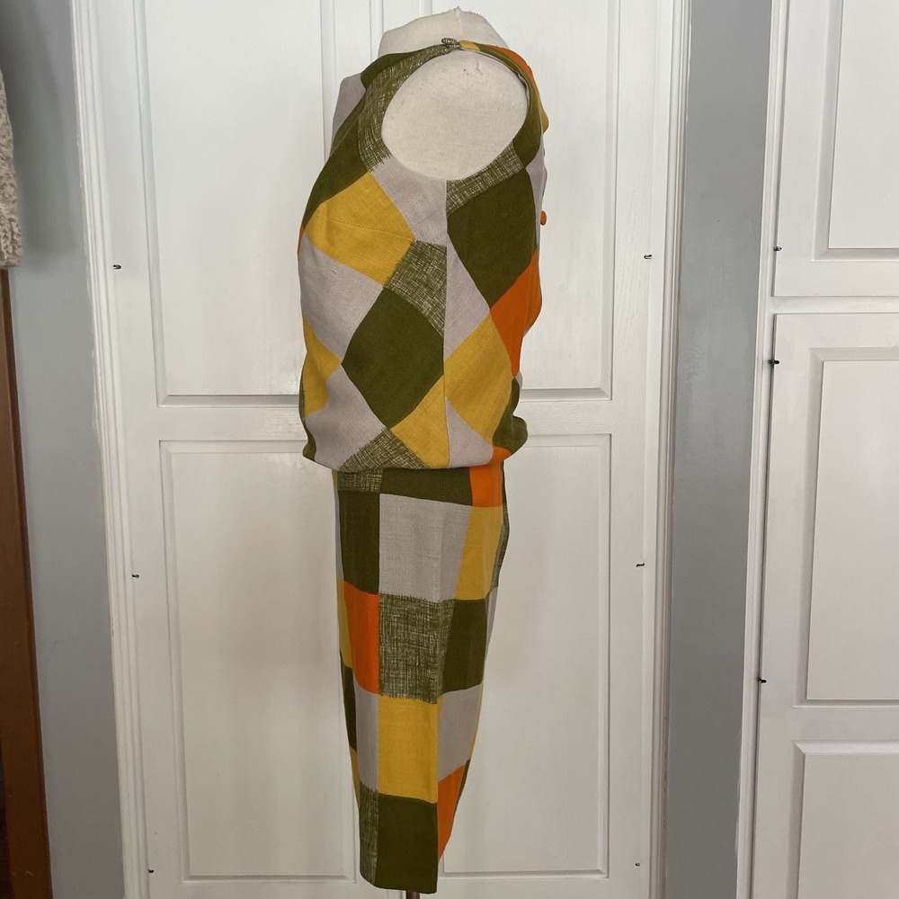 Vintage‎ 1960's Pixie Mod Shift Dress Bold Check Plaid Sleeveless Gogo Women's 7 - Picture 5 of 16
